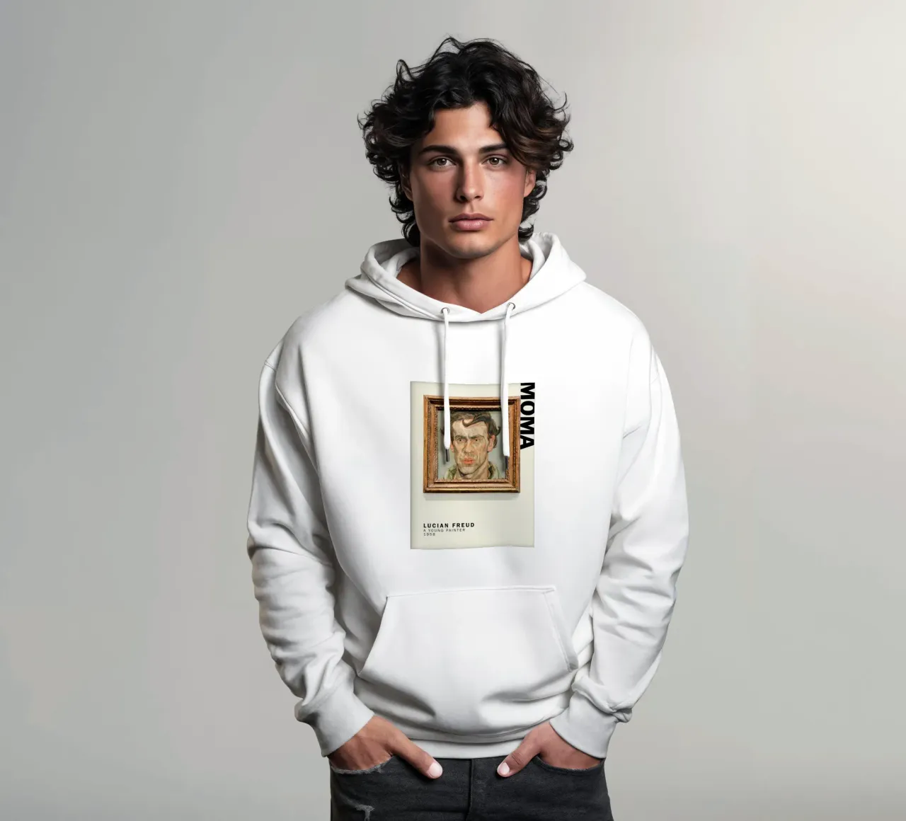 Un giovane pittore - Lucian Freud felpa con cappuccio da julyebayprint