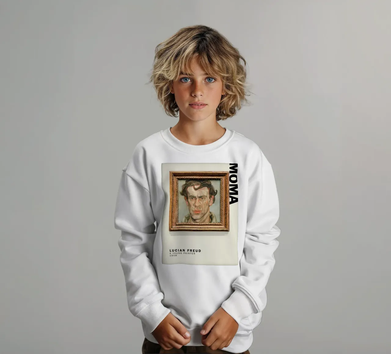 Un giovane pittore - Lucian Freud felpa bambino da julyebayprint