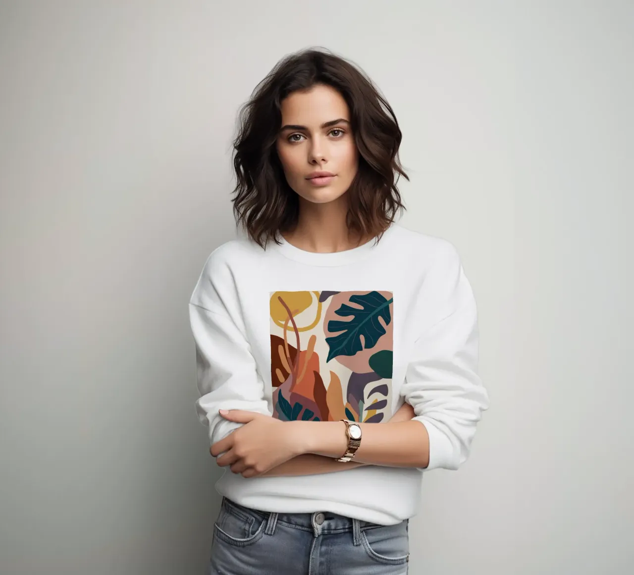 Astratto botanico terrestre felpa da Thistle Bloom