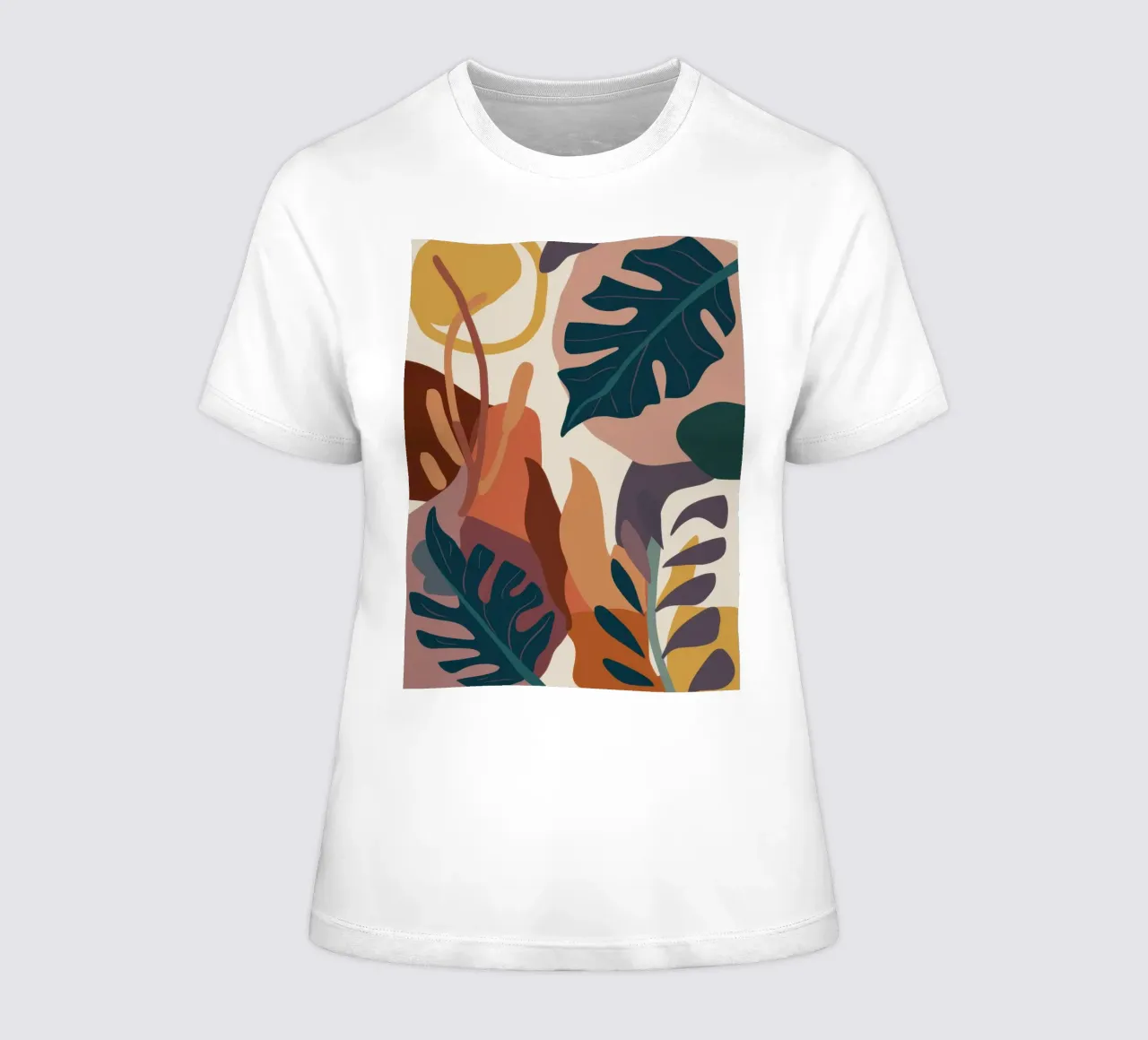 Astratto botanico terrestre t-shirt da donna da Thistle Bloom