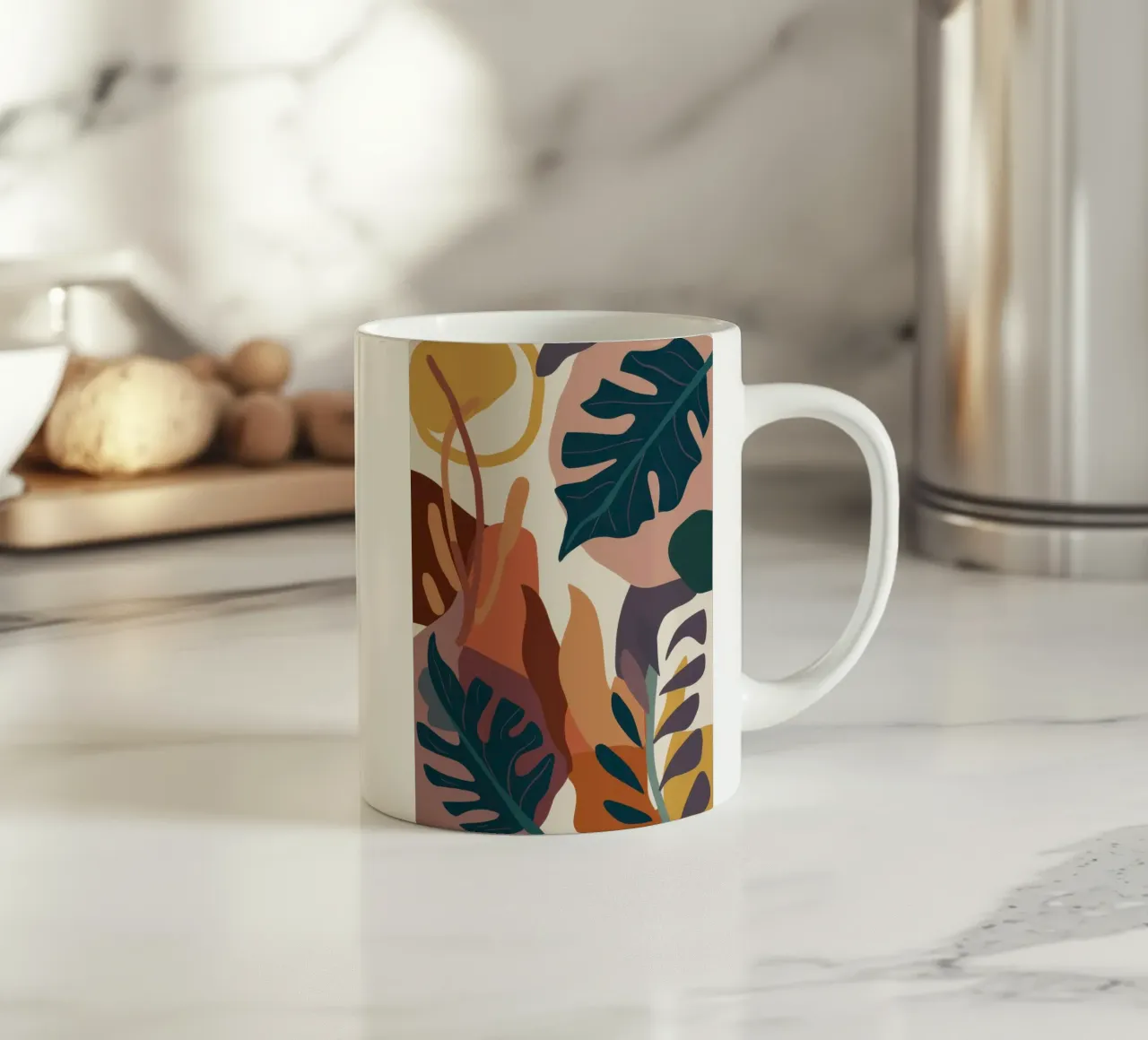 Astratto botanico terrestre tazza in ceramica da Thistle Bloom