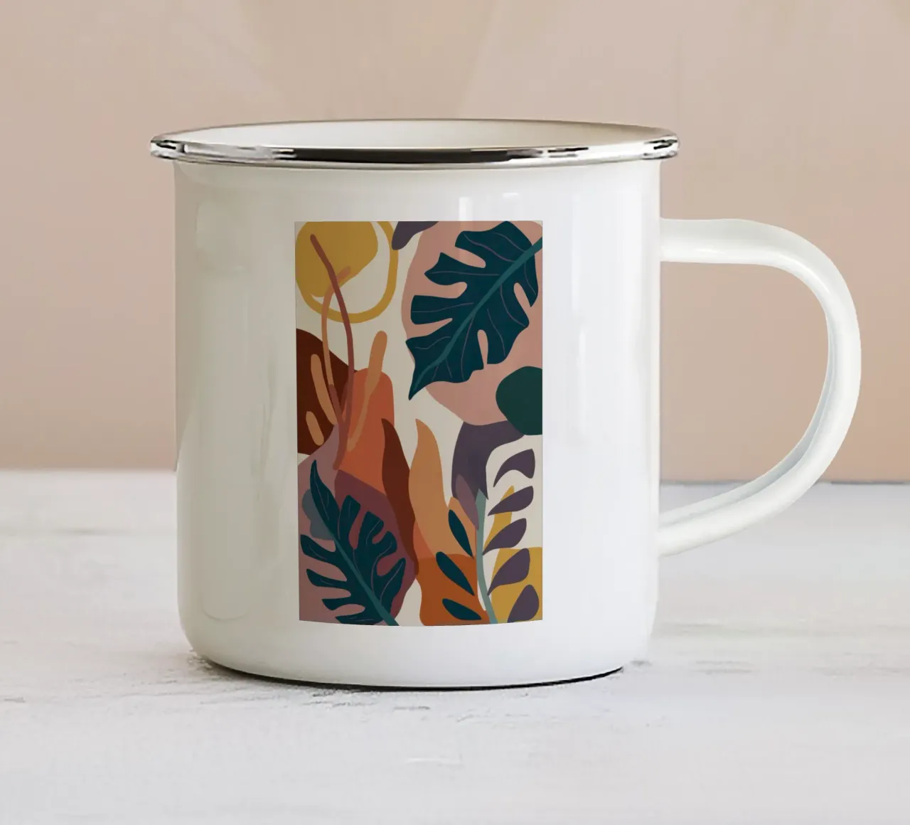 Astratto botanico terrestre tazza in smalto da Thistle Bloom