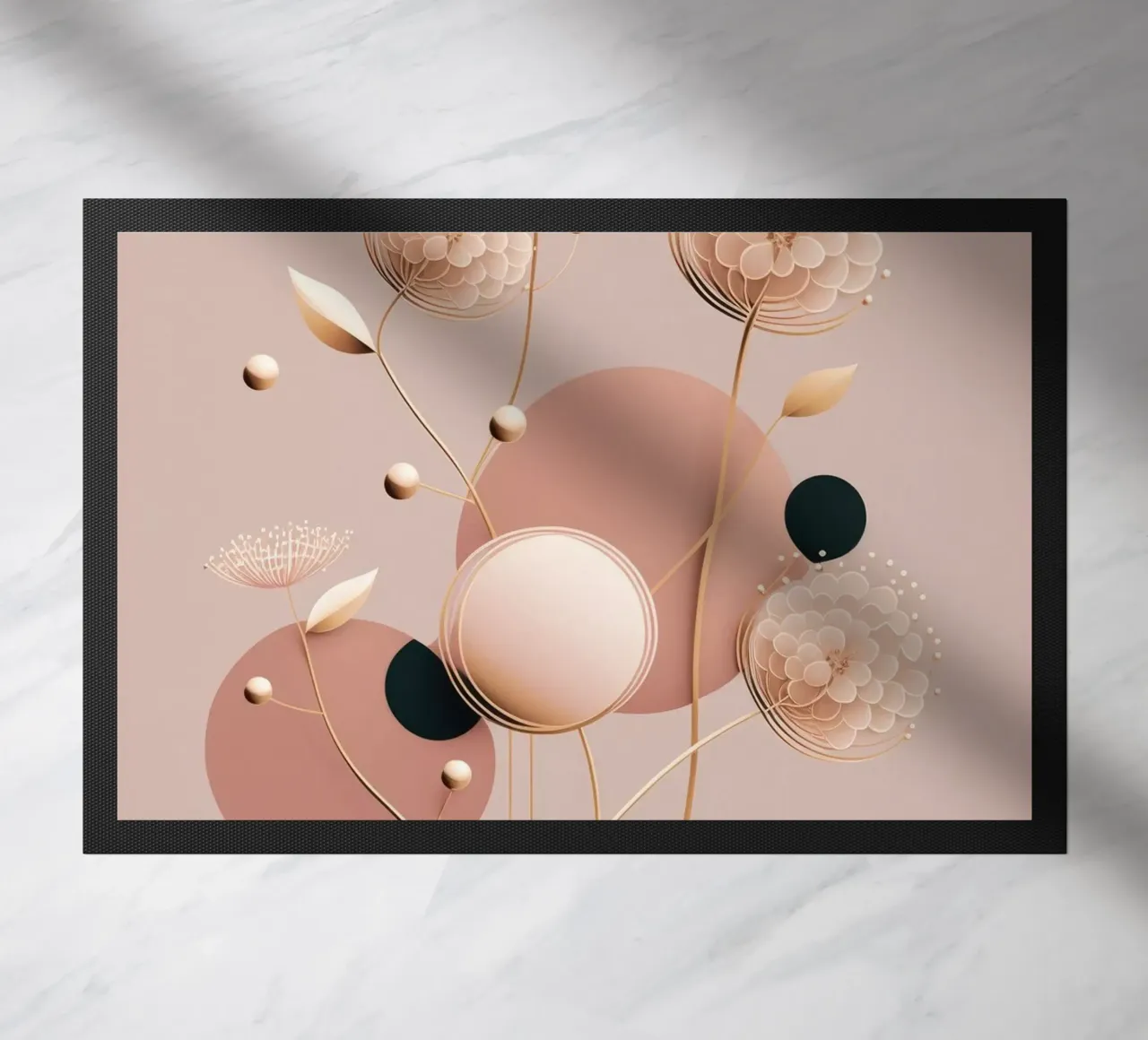 Bubblegum Abstract Minimalistic Aesthetic Floral 3 doormat by Tameo