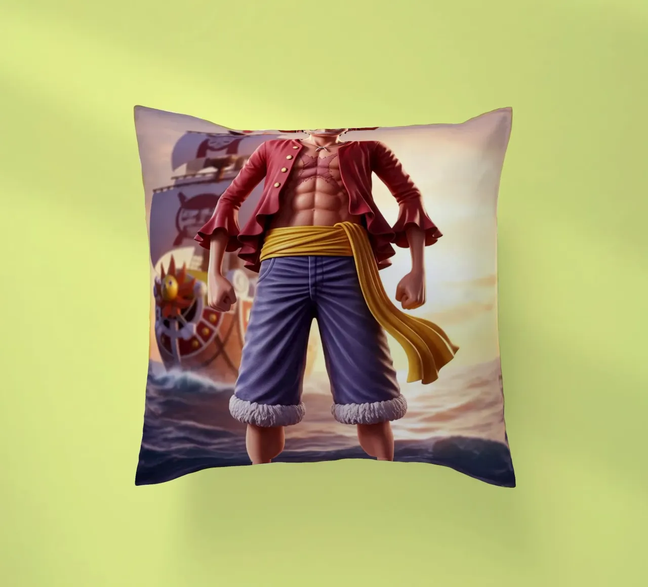 Monkey D Luffy - One Piece art decorative cushion by Lembayung art