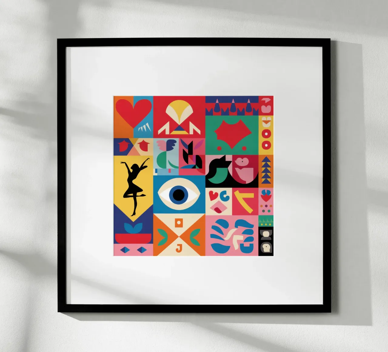 Griglia simbolica dell'amore poster con telaio in legno da Frosh Pallete