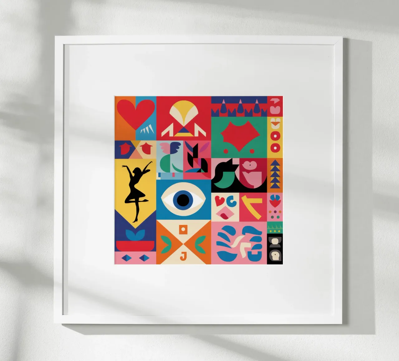 Griglia simbolica dell'amore poster con telaio in legno da Frosh Pallete