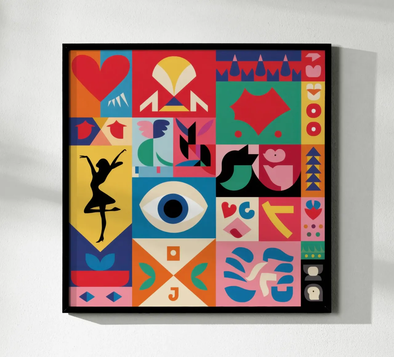 Griglia simbolica dell'amore poster con telaio in legno da Frosh Pallete
