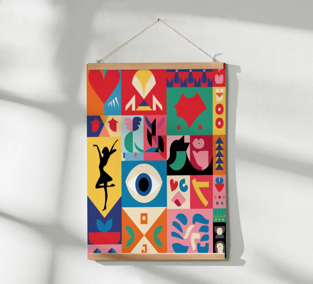 Griglia simbolica dell'amore poster con telaio in legno da Frosh Pallete