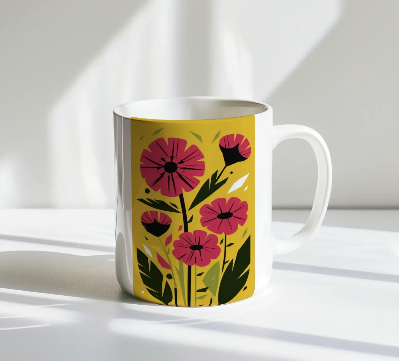Fiori rosa oro tazza in ceramica da Obs Canvas
