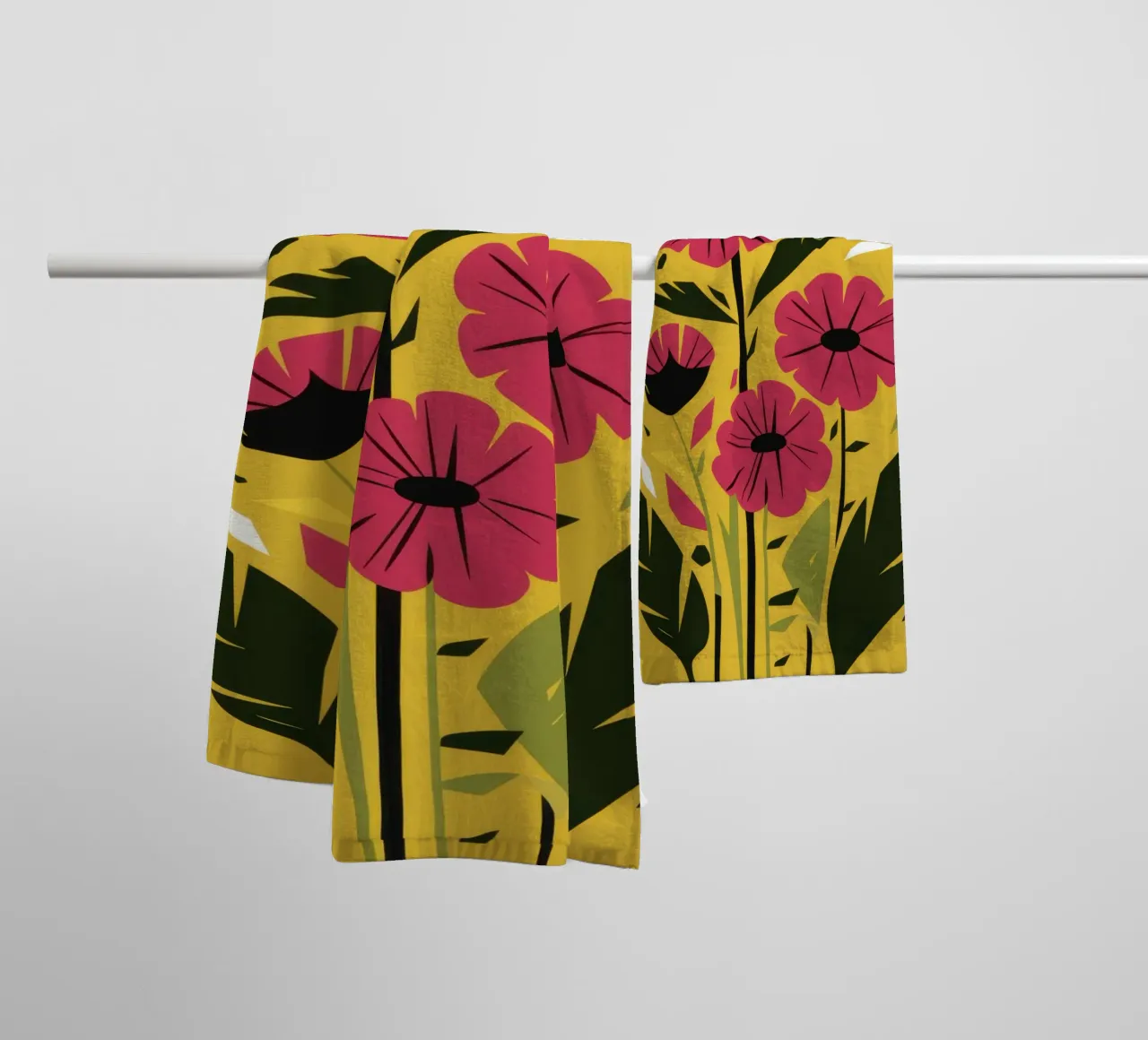 Fiori rosa oro asciugamano da bagno da Obs Canvas