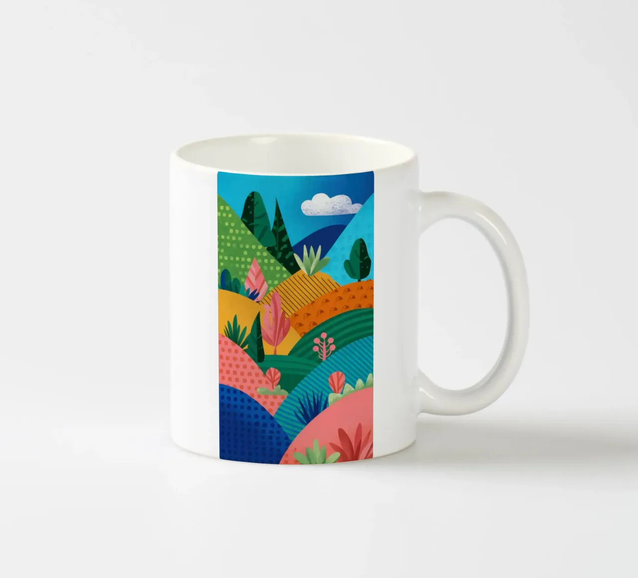 Vivace vista sulla collina tazza in ceramica da Line Fable