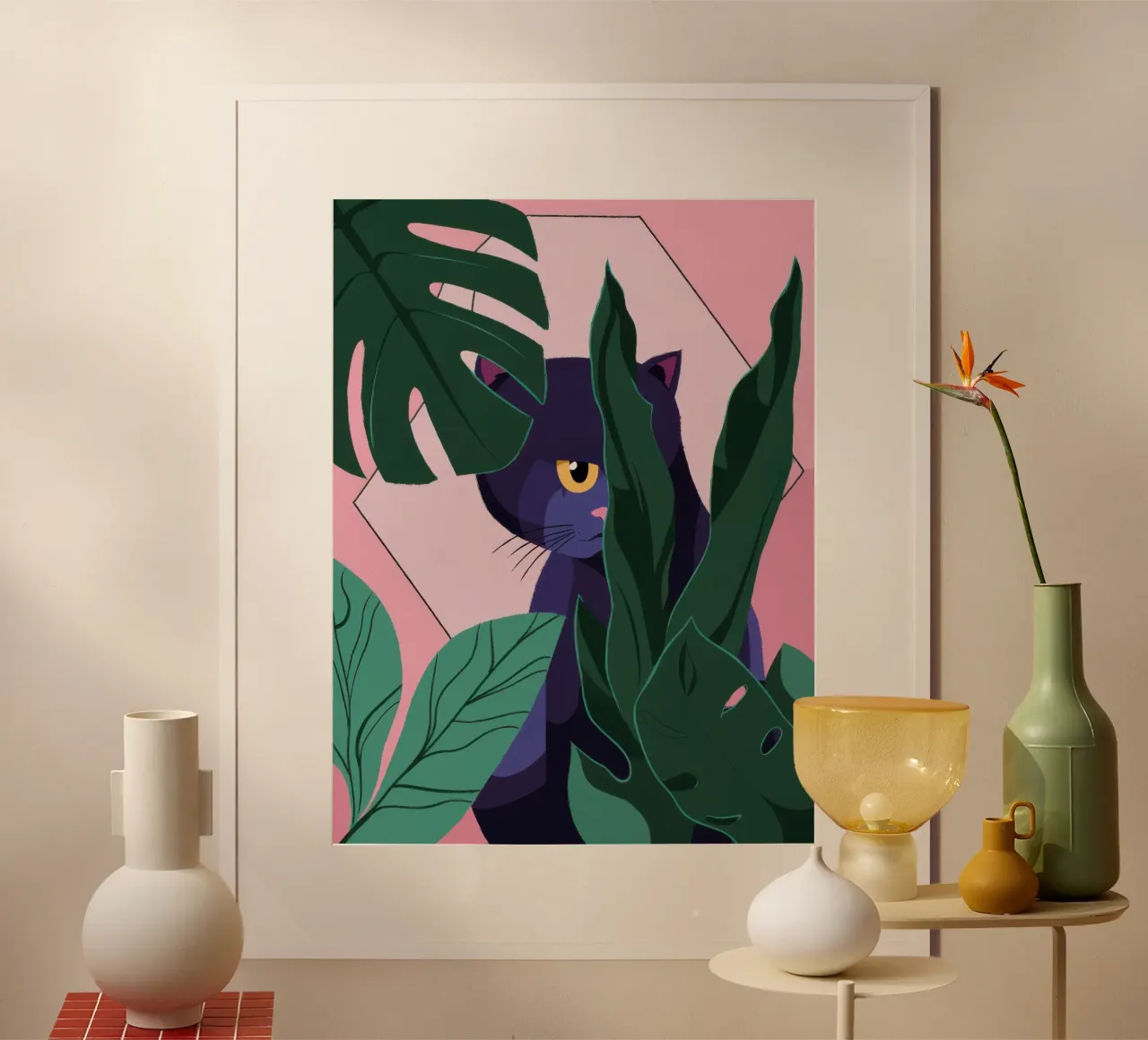 Peeking Panther Porträt Poster von Thistle Bloom