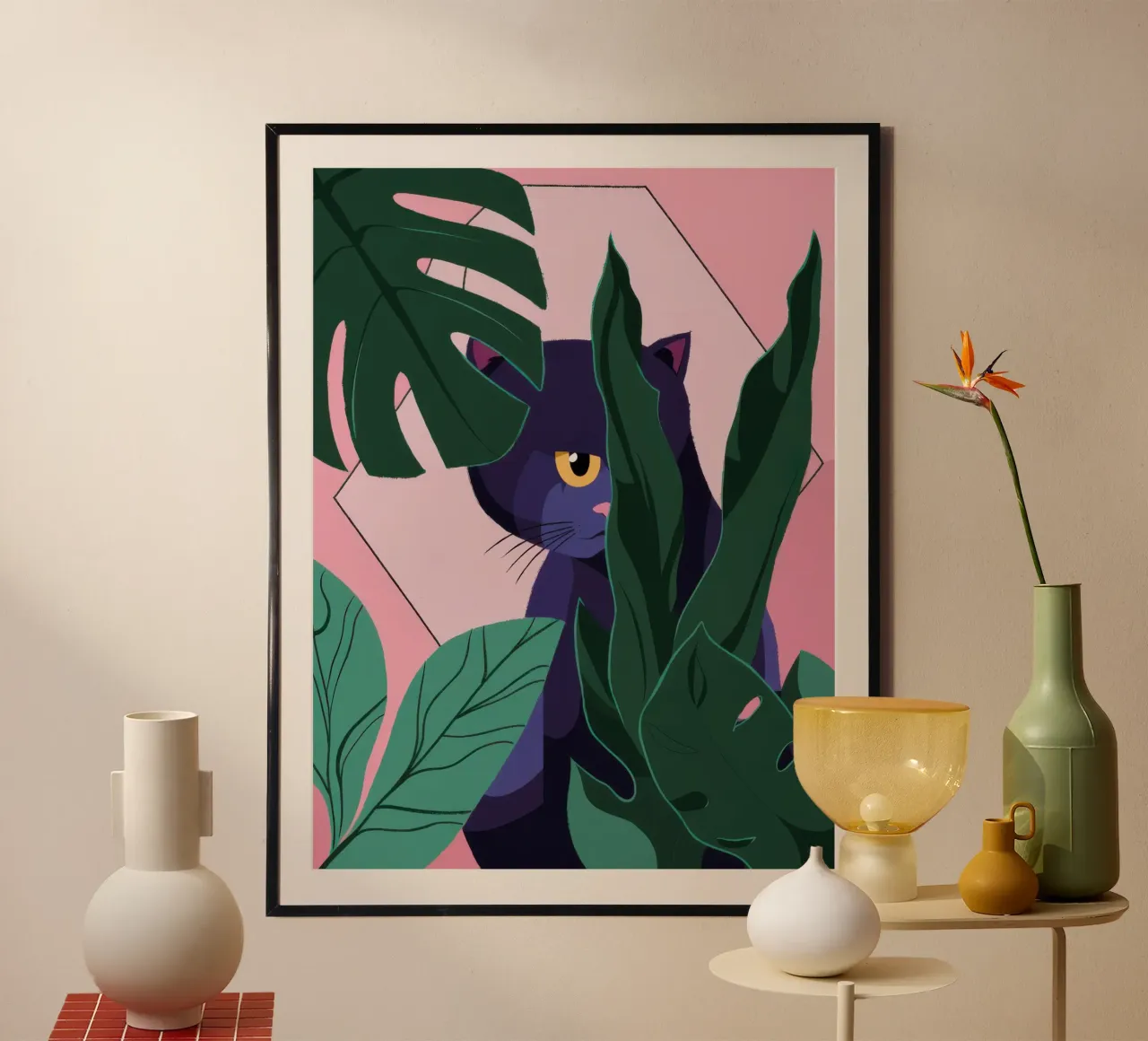 Peeking Panther Porträt Poster von Thistle Bloom