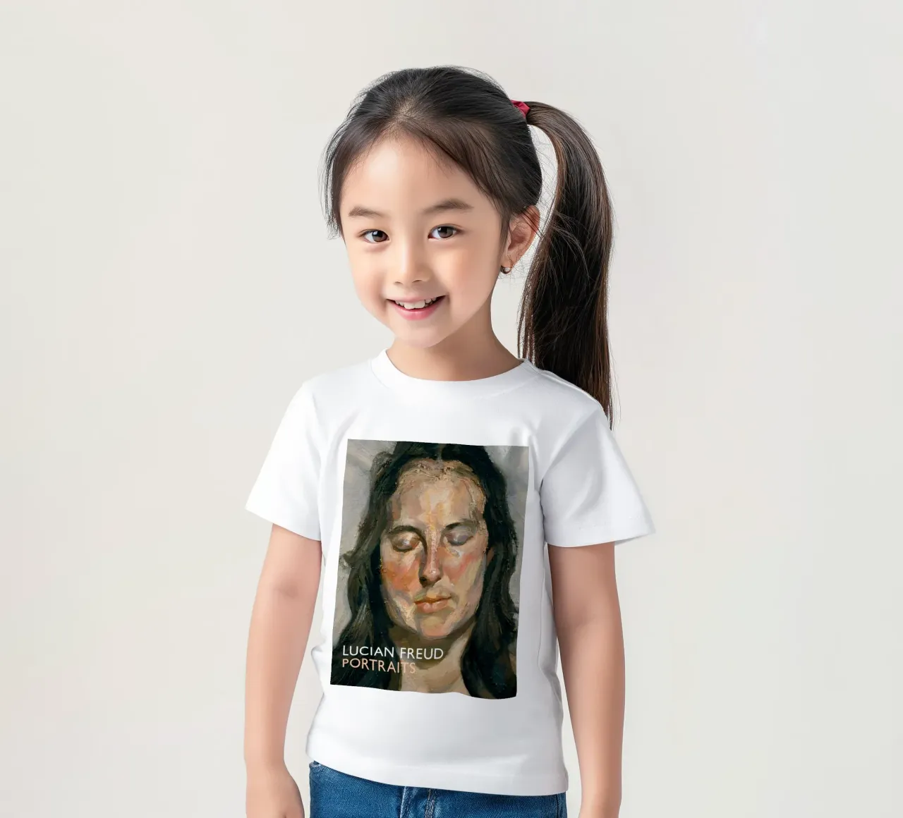 Lucian Freud Portraits kids t-shirt by julyebayprint