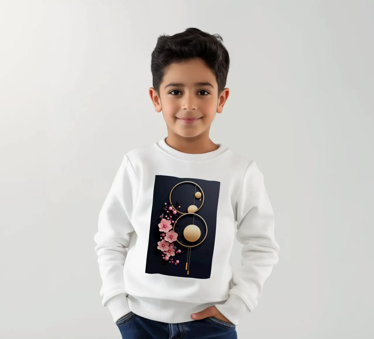 Bubblegum Abstract Minimalistic Aesthetic Floral 4 felpa bambino da Tameo