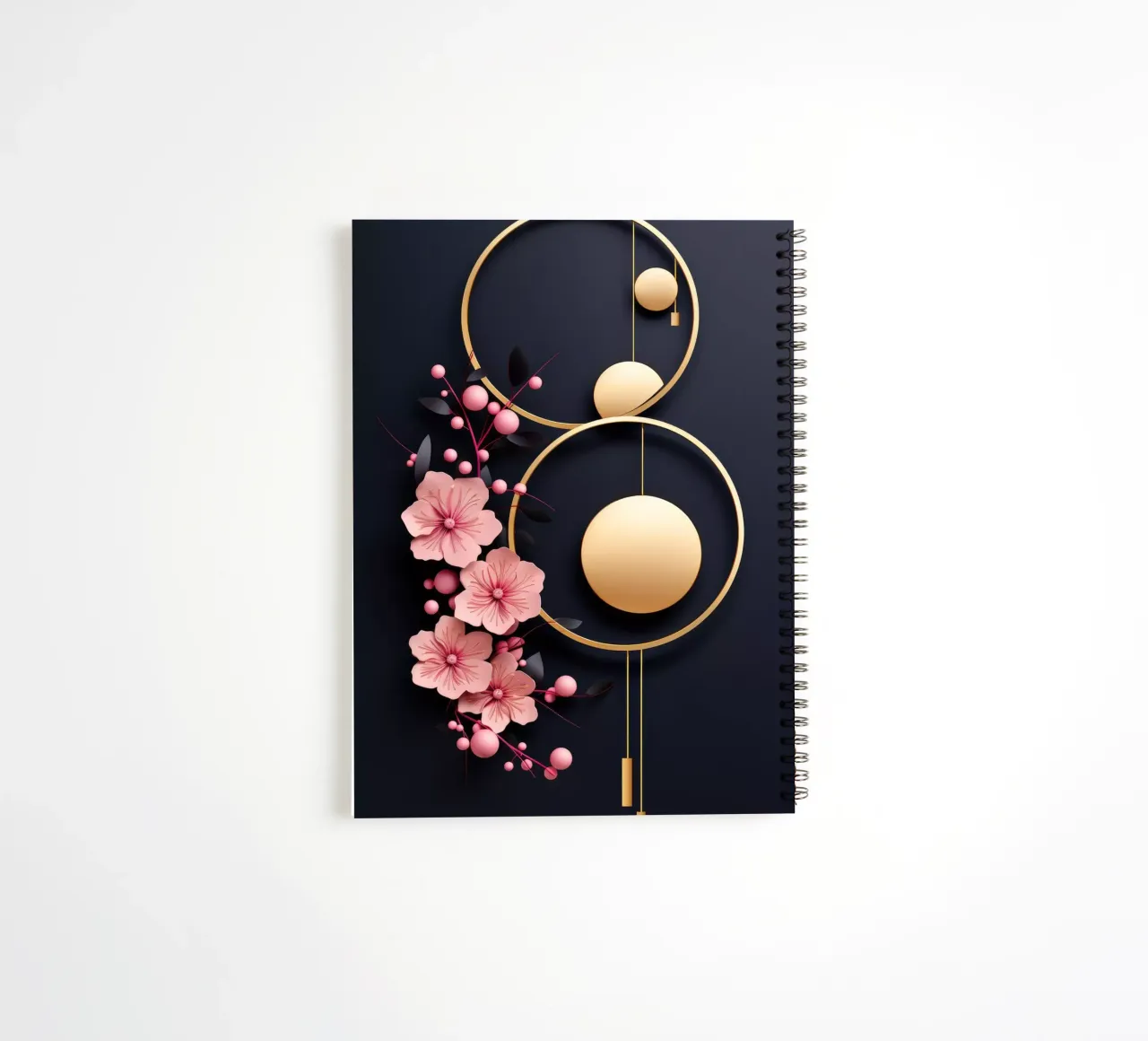 Bubblegum Abstract Minimalistic Aesthetic Floral 4 spiral notebook by Tameo