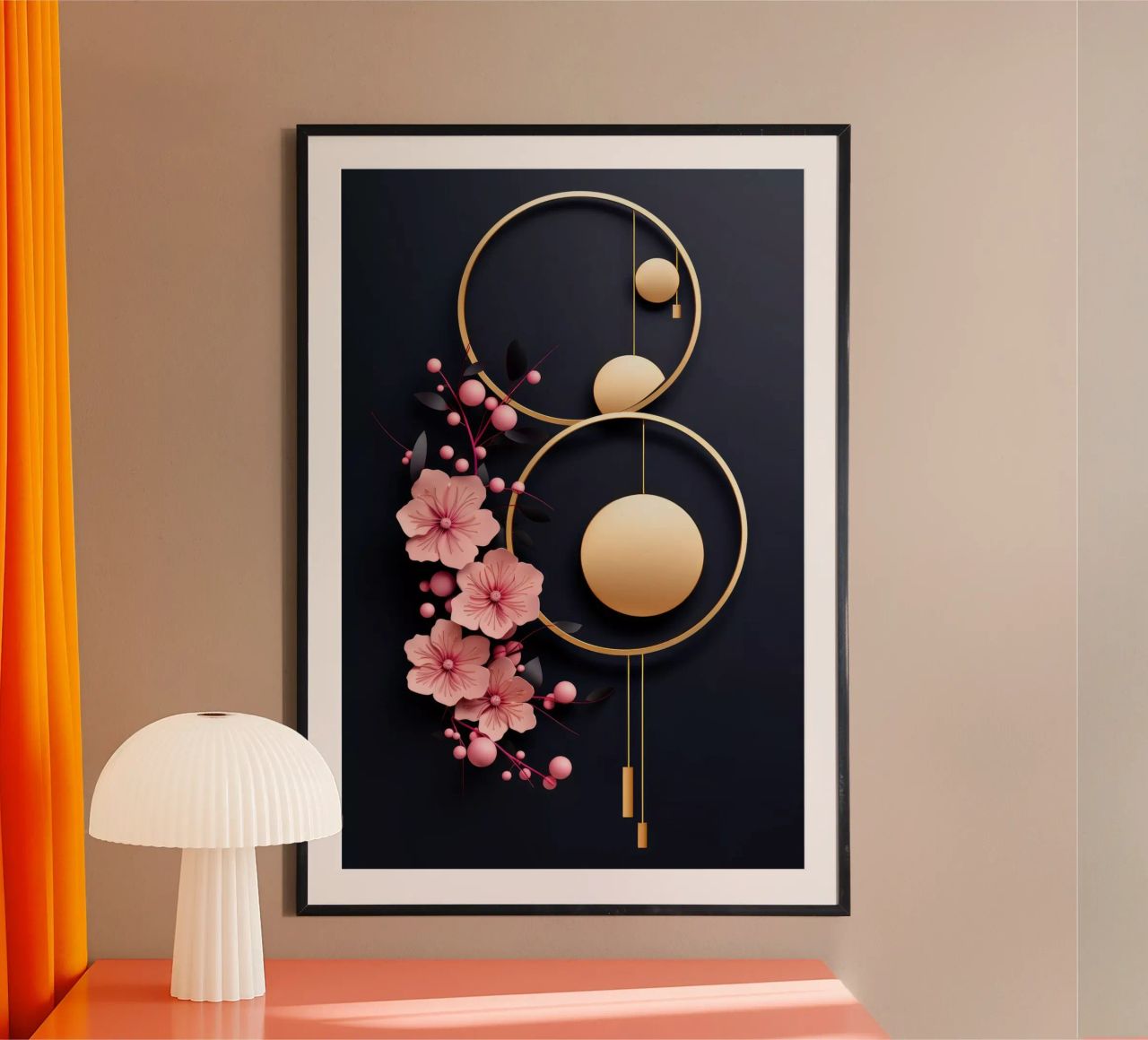 Bubblegum Abstract Minimalistic Aesthetic Floral 4 poster de Tameo