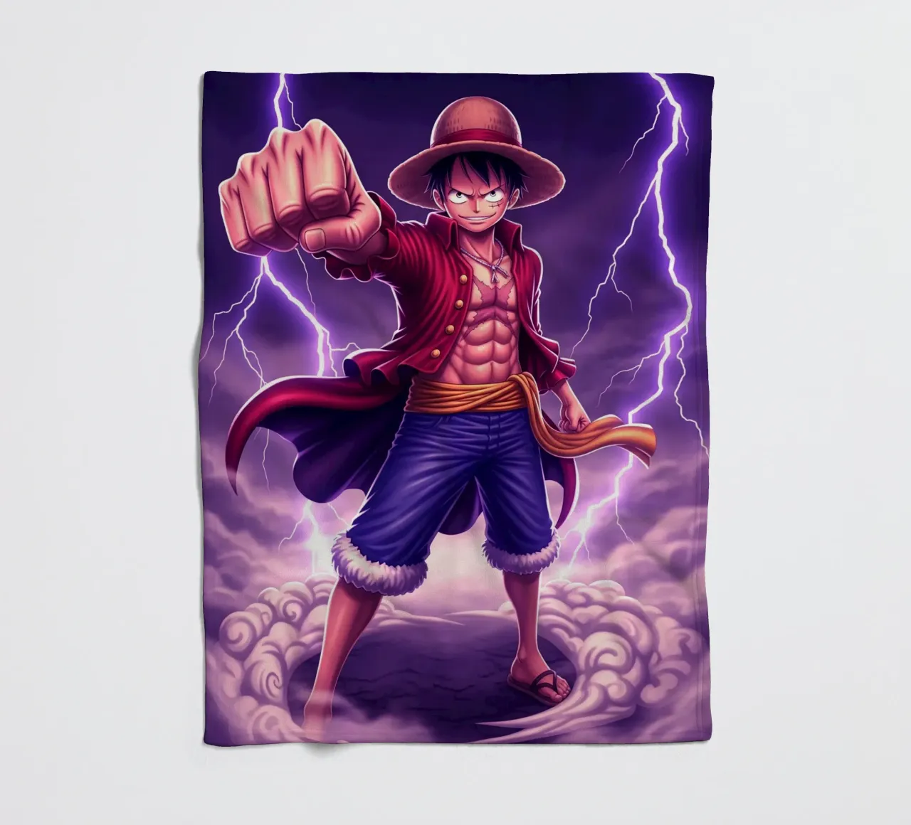 One Piece - Monkey D Luffy coperta in pile da Lembayung art