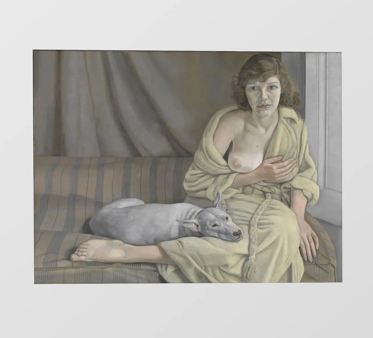 La ragazza con il cane bianco - Lucian Freud telo in pvc da julyebayprint