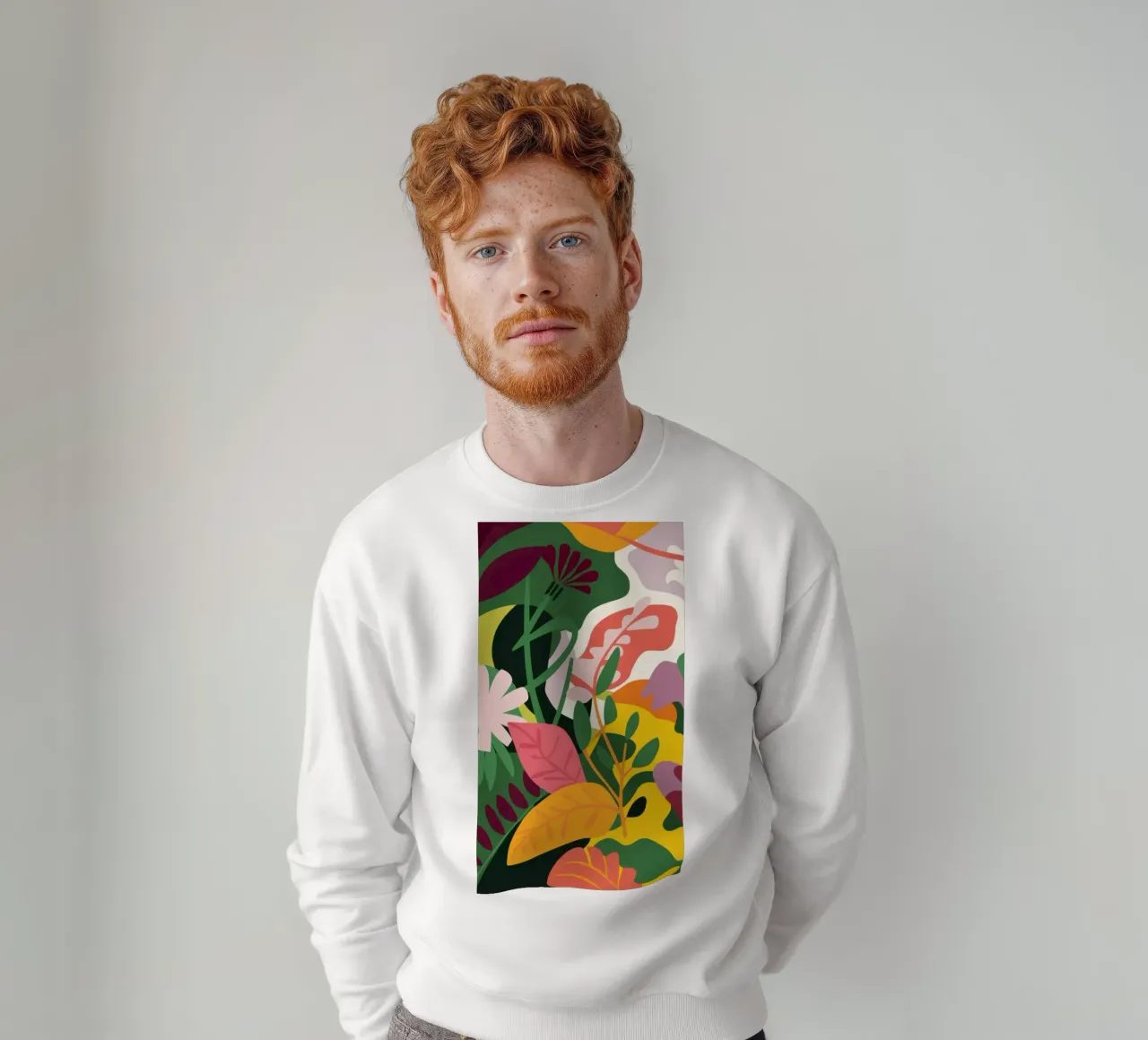 La jungla abstracta de Flamingo sudadera de Thistle Bloom