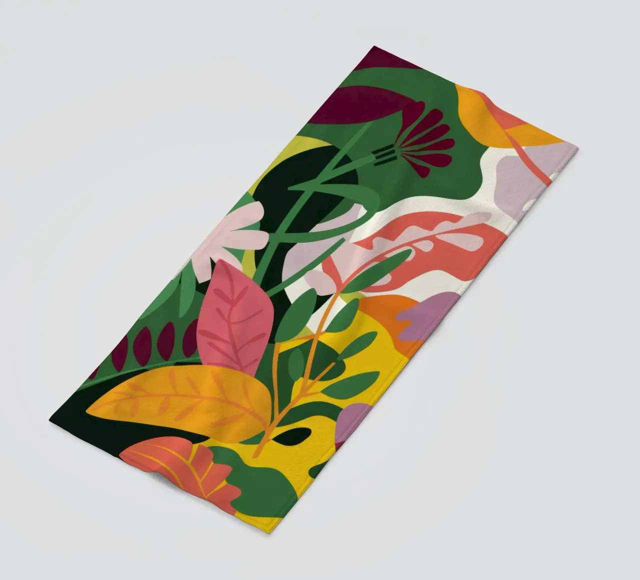 Flamingo's Abstract Jungle beach towel by Thistle Bloom