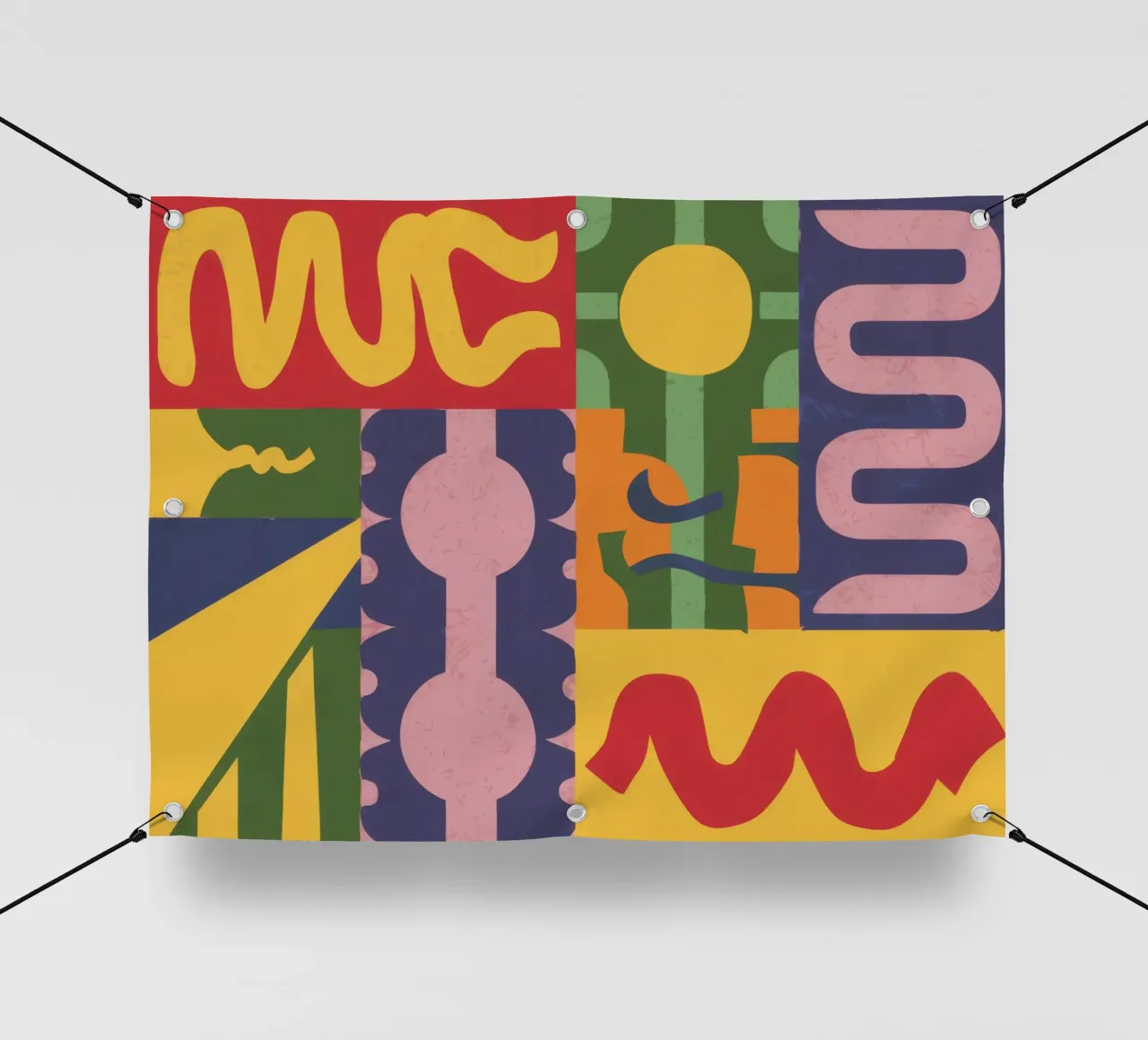 Totem astratto moderno telo in pvc da Line Fable