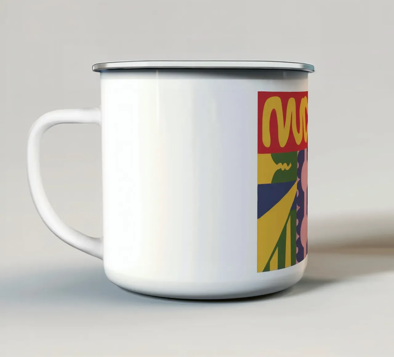 Modern Abstract Totem Emaille Tasse von Line Fable