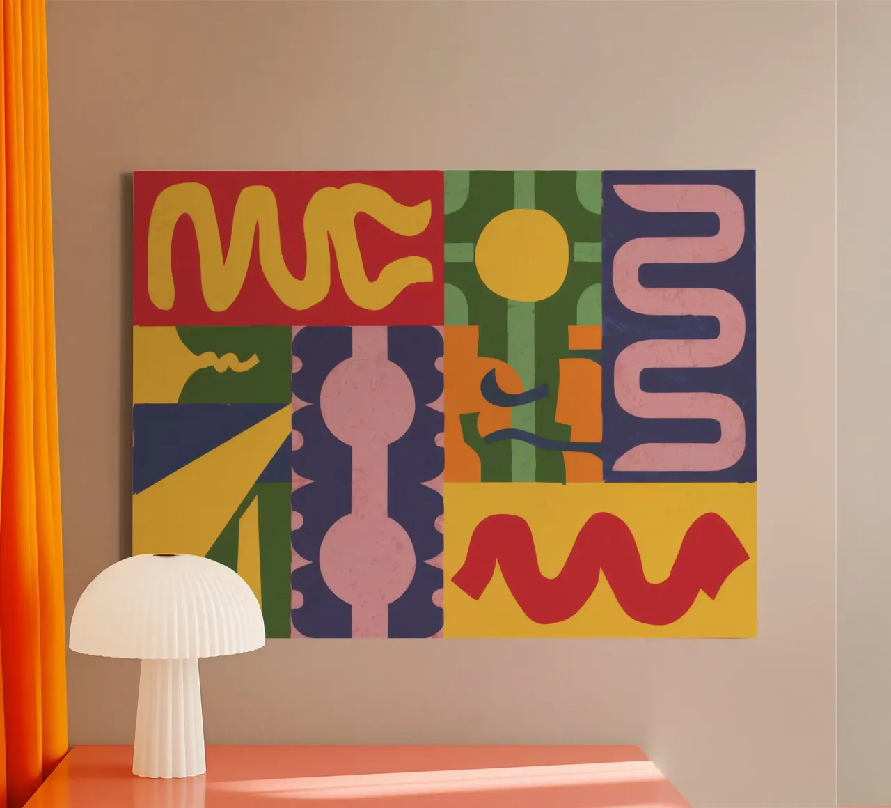 Moderne abstracte totem canvas van Line Fable