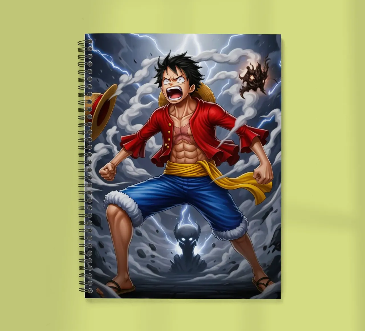 Monkey D Luffy - One Piece illustration spiral notebook by Lembayung art