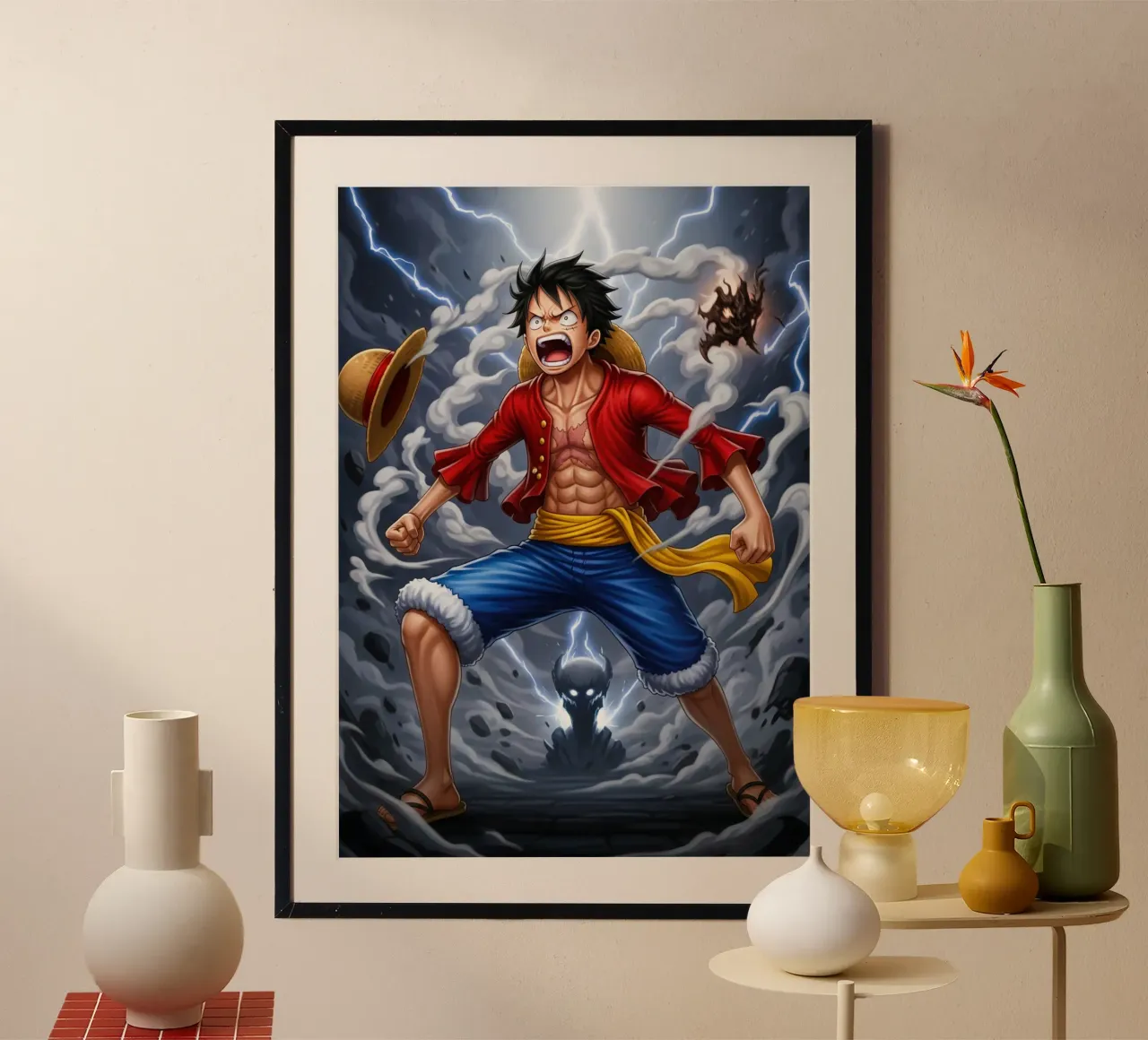 Monkey D Luffy - One Piece illustration poster by Lembayung art