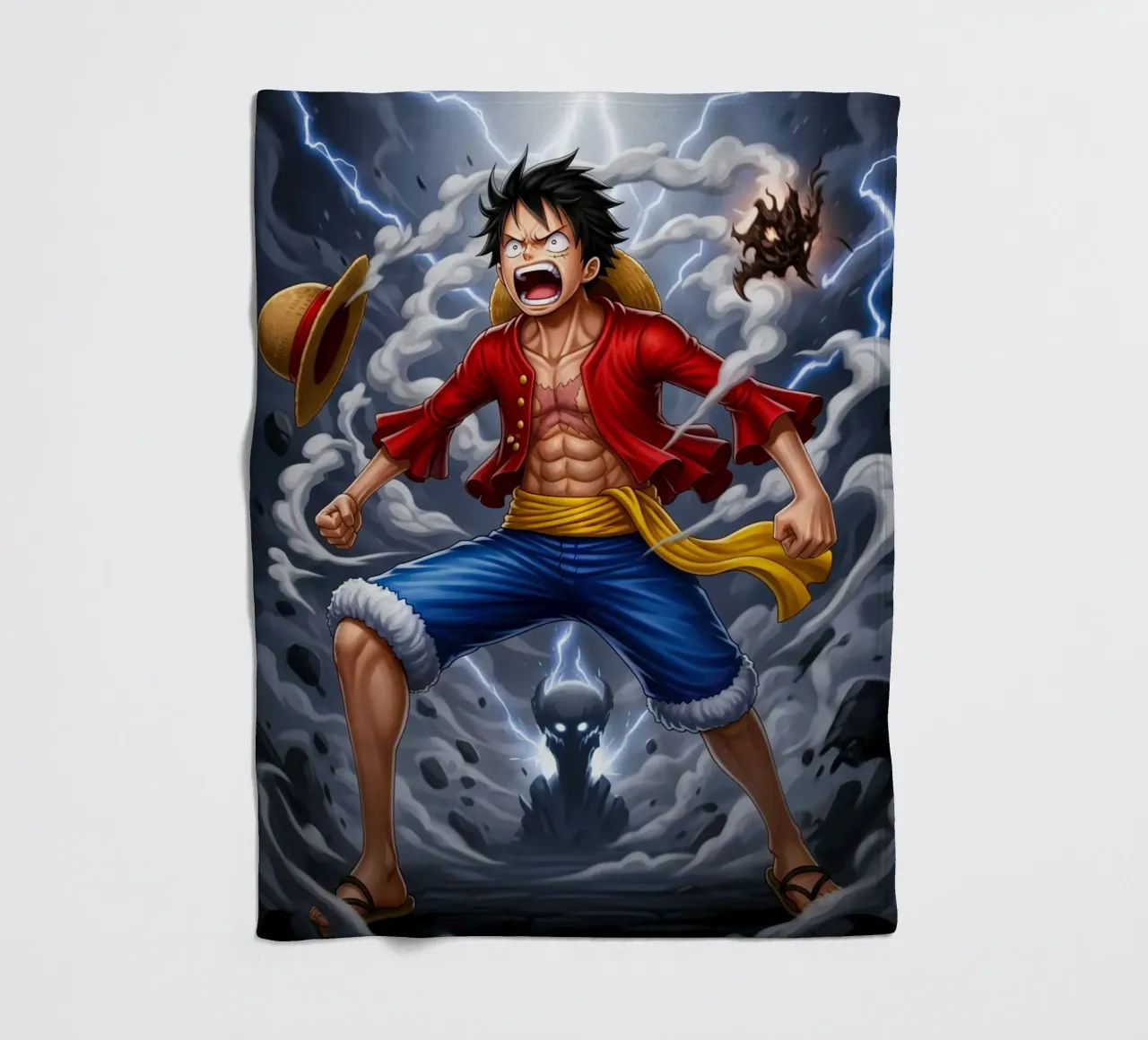 Monkey D Luffy - One Piece illustration fleece blanket by Lembayung art