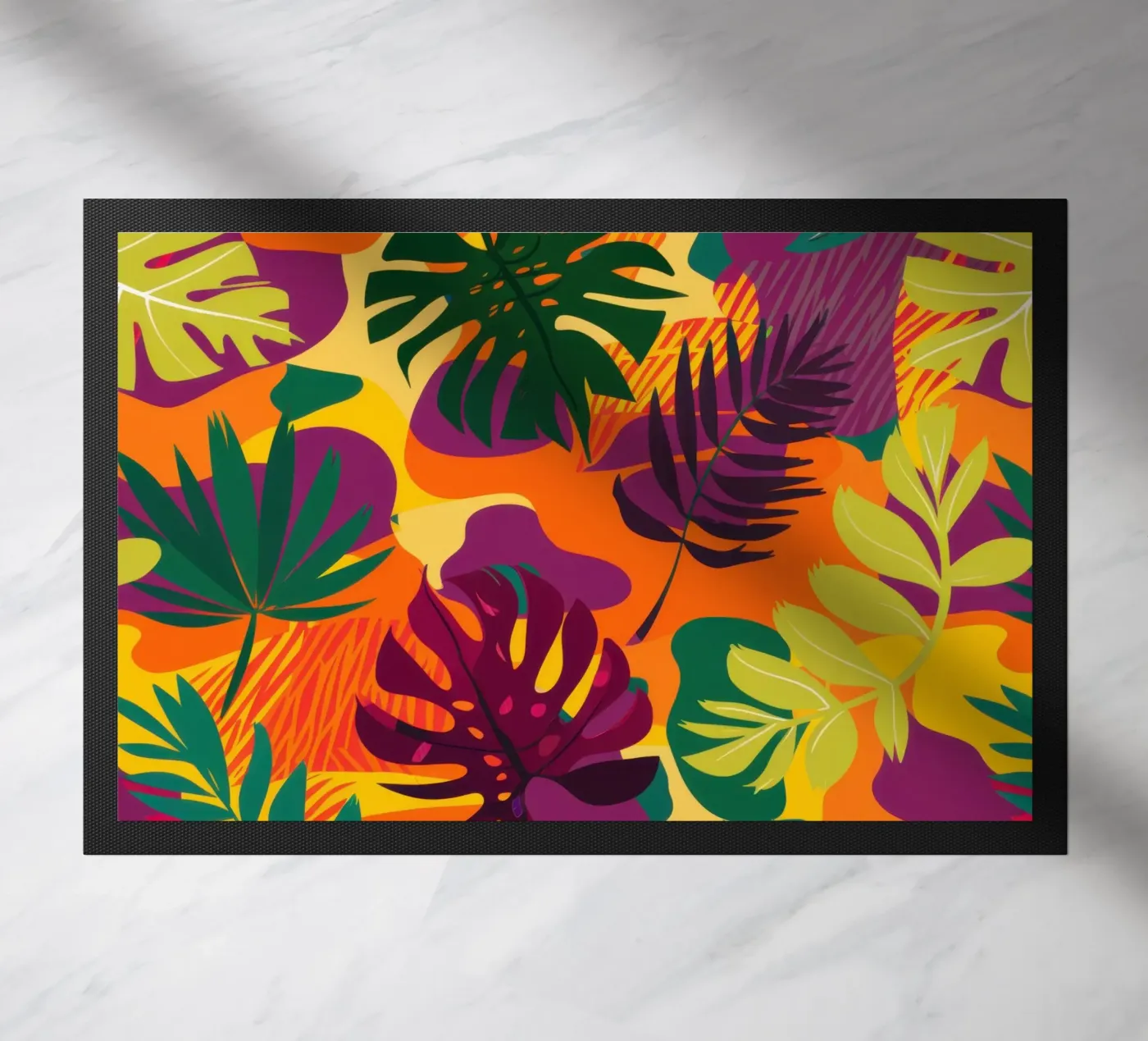 Fiery Tropic Pattern doormat by Line Fable