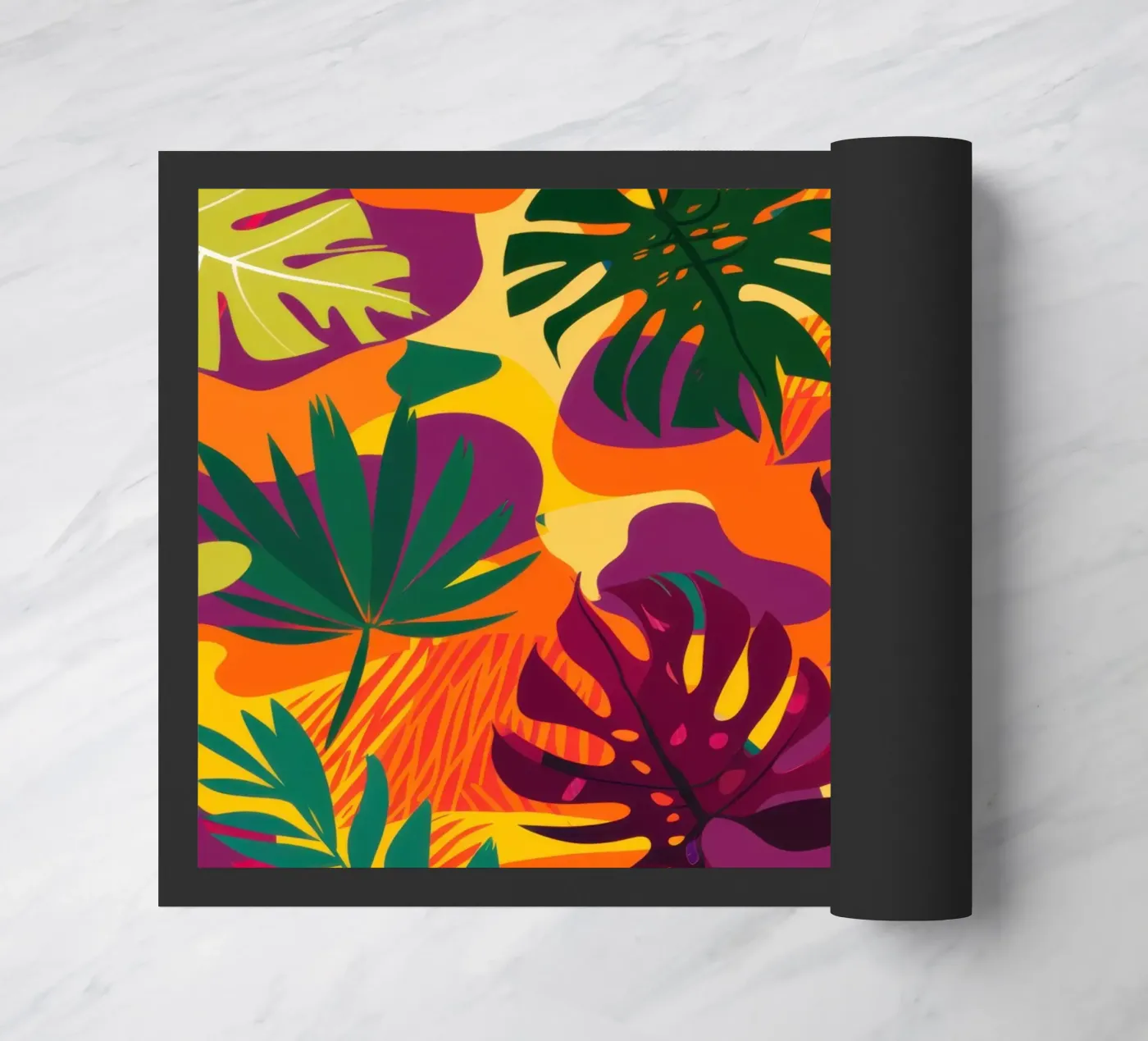 Fiery Tropic Pattern doormat by Line Fable