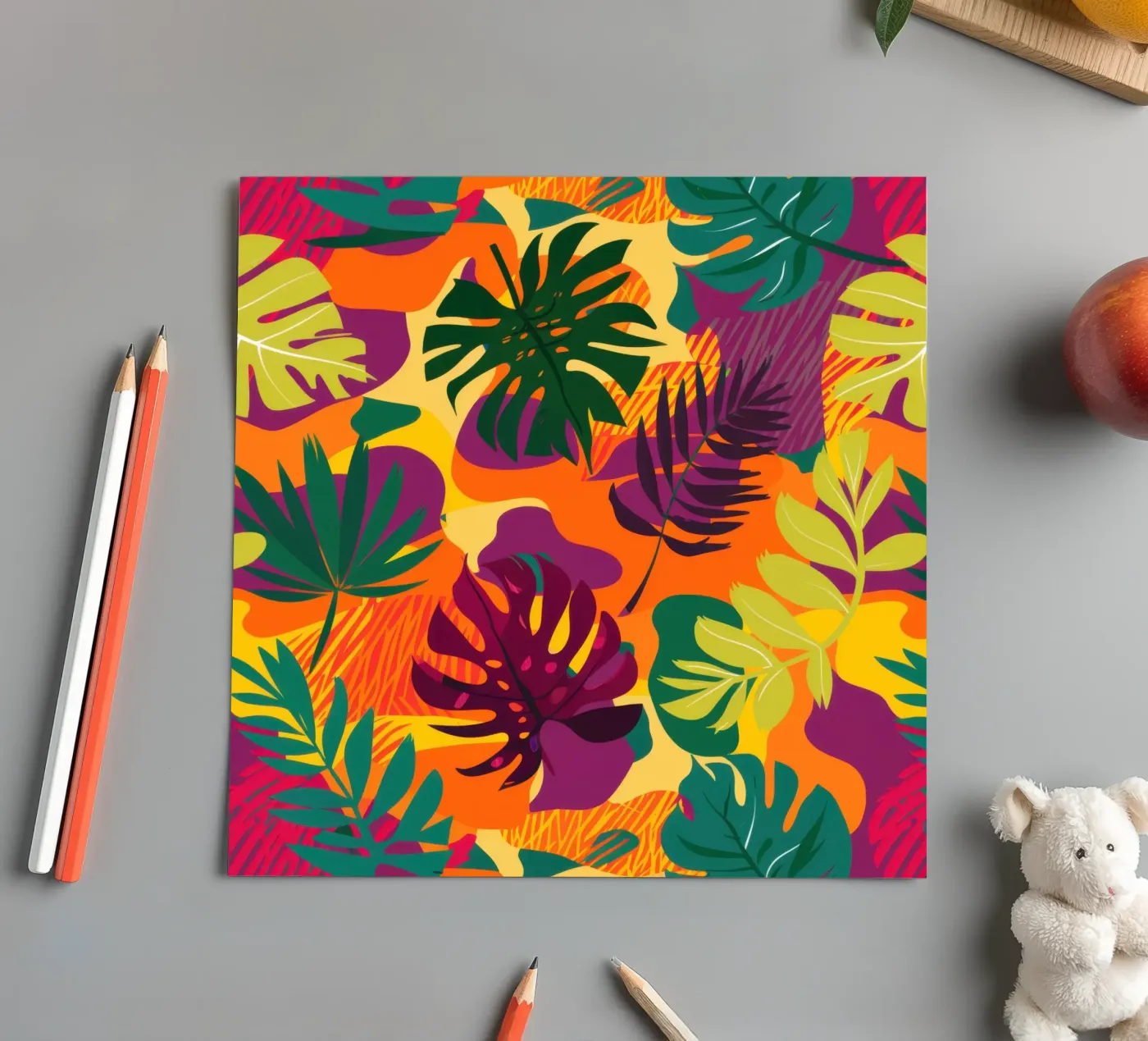 Fiery Tropic Pattern sticker sheet by Line Fable