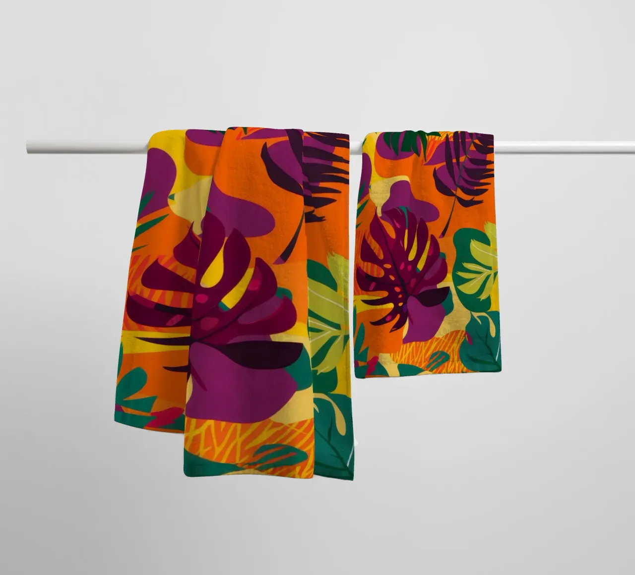 Modello tropico infuocato asciugamano da bagno da Line Fable