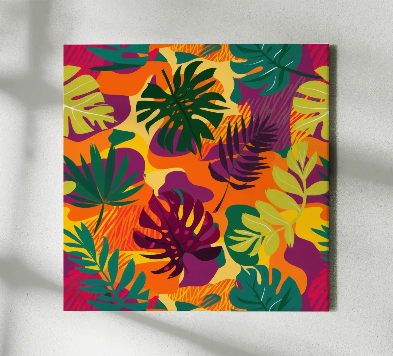 Vurig tropisch patroon canvas met Baklijst van Line Fable