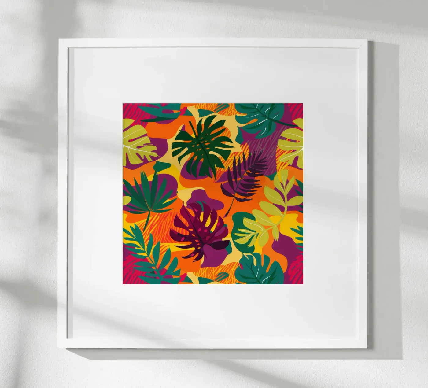 Vurig tropisch patroon poster van Line Fable