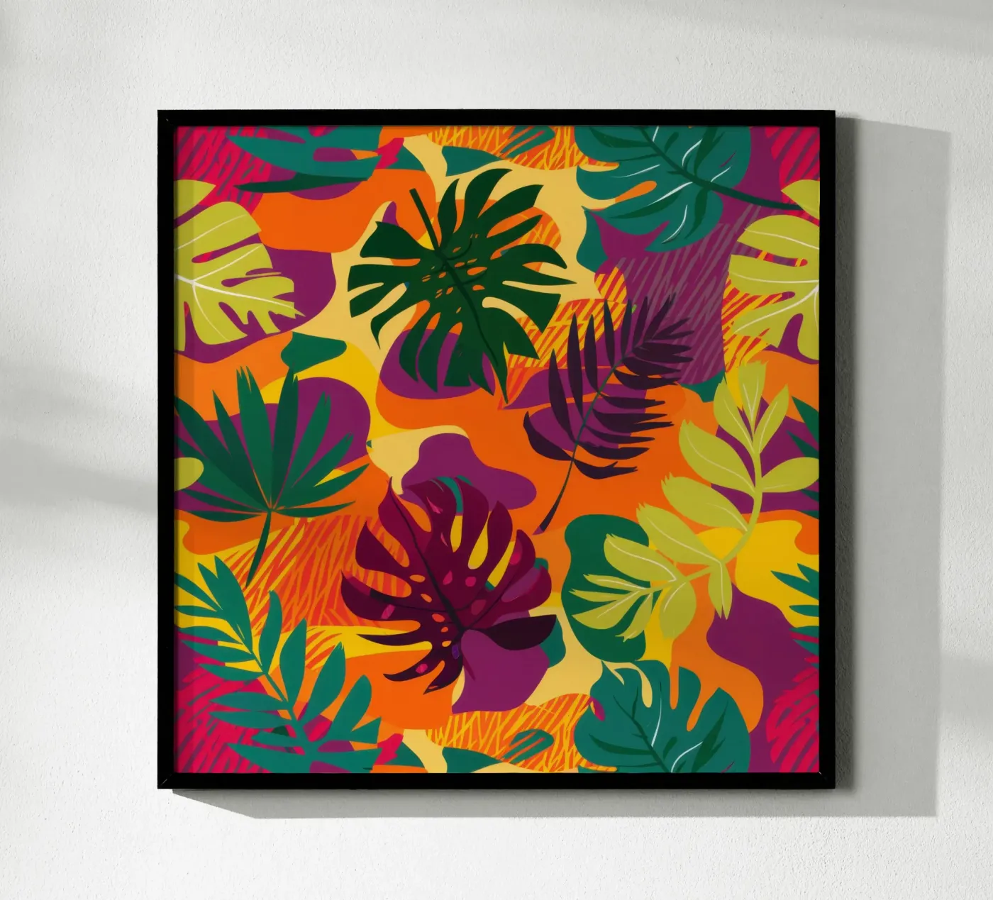 Vurig tropisch patroon poster van Line Fable