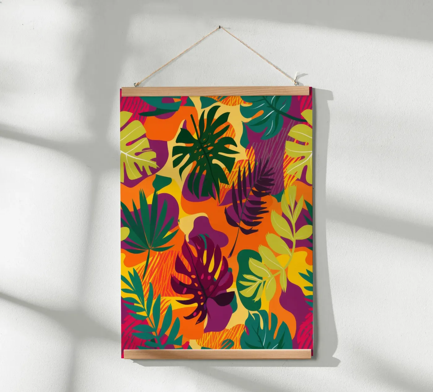 Vurig tropisch patroon poster van Line Fable