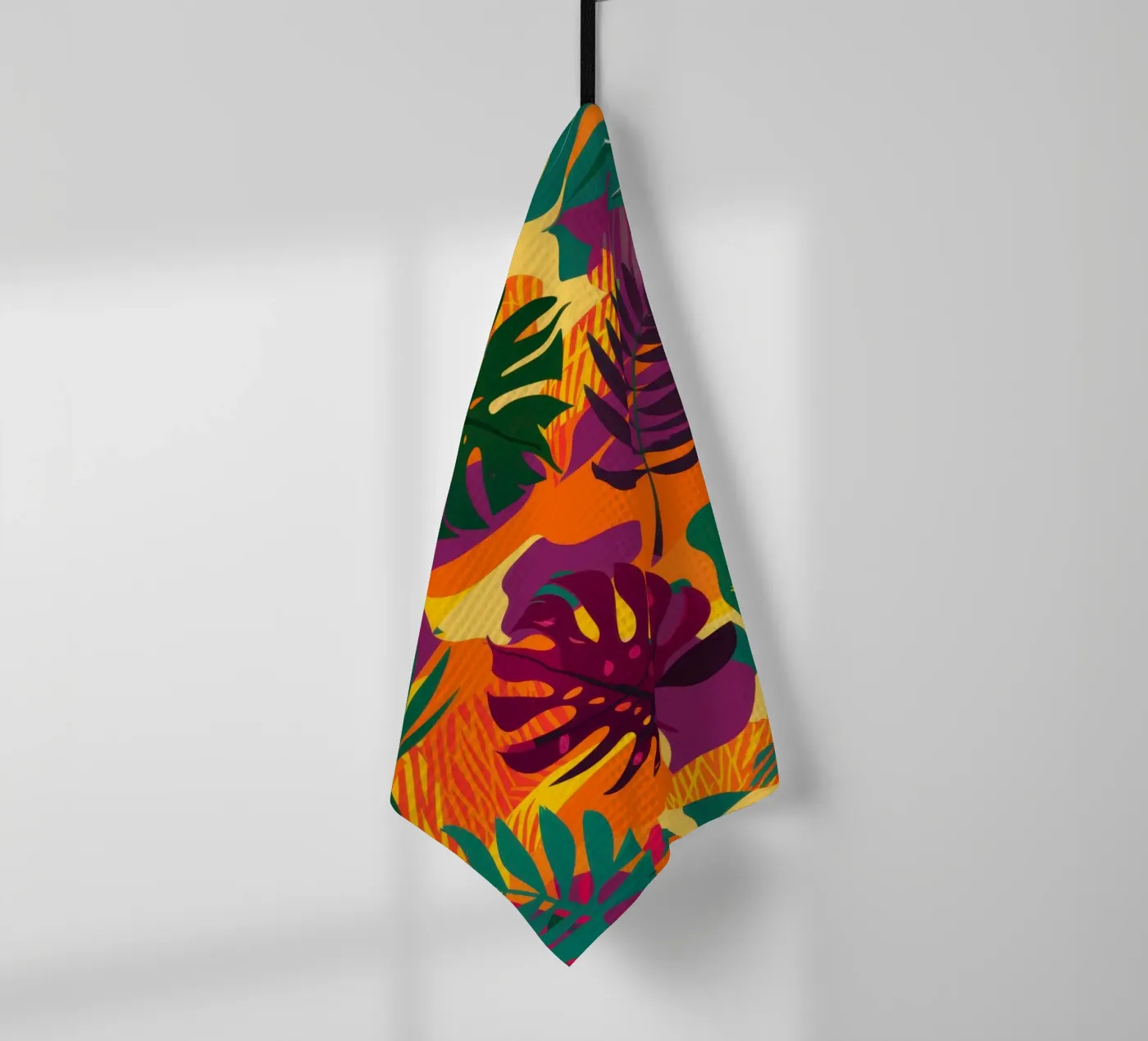 Vurig tropisch patroon theedoek van Line Fable