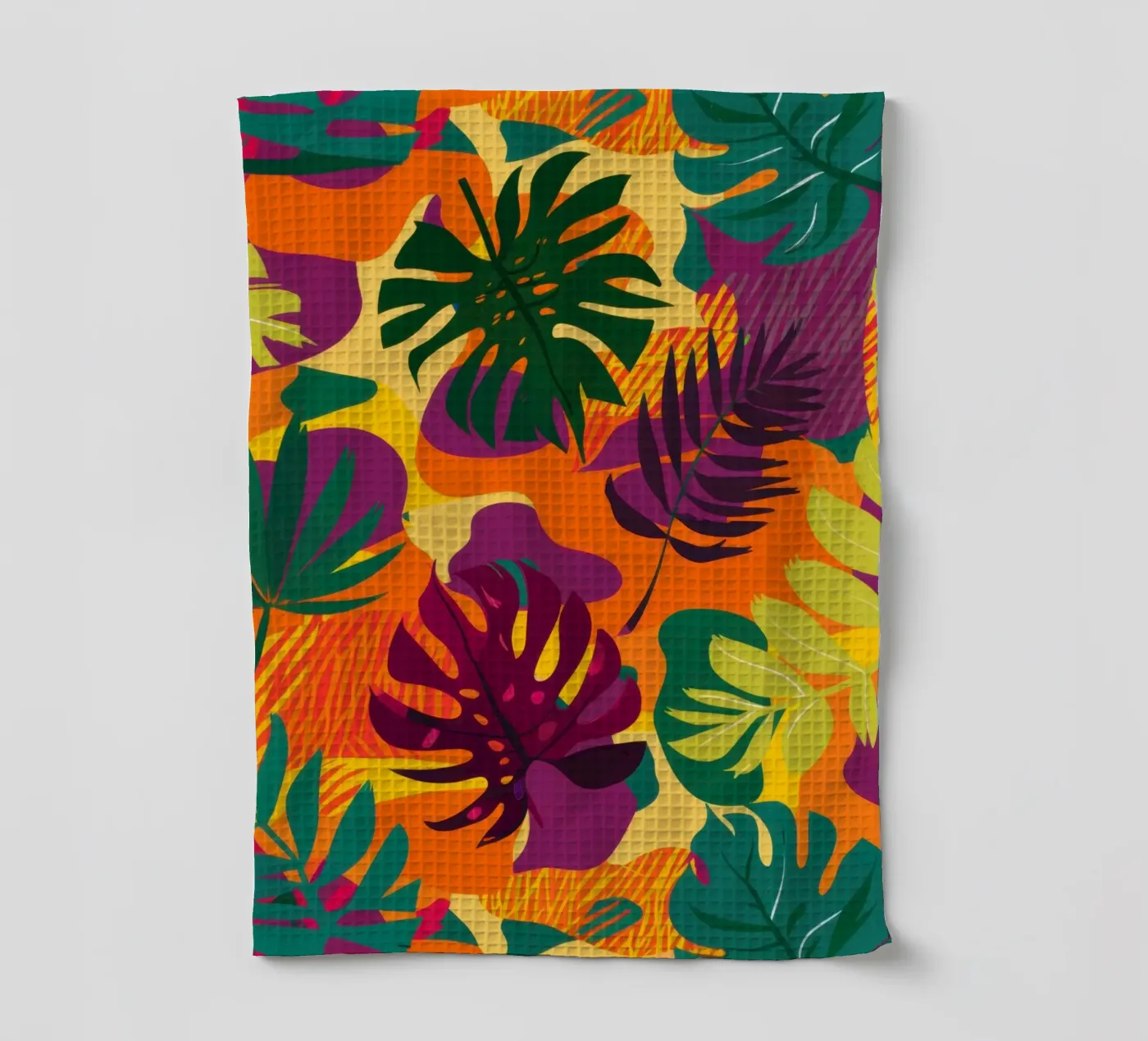 Vurig tropisch patroon theedoek van Line Fable