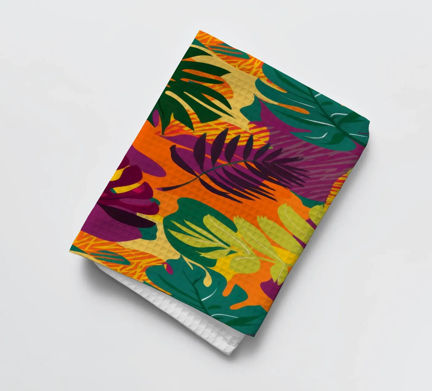 Vurig tropisch patroon theedoek van Line Fable