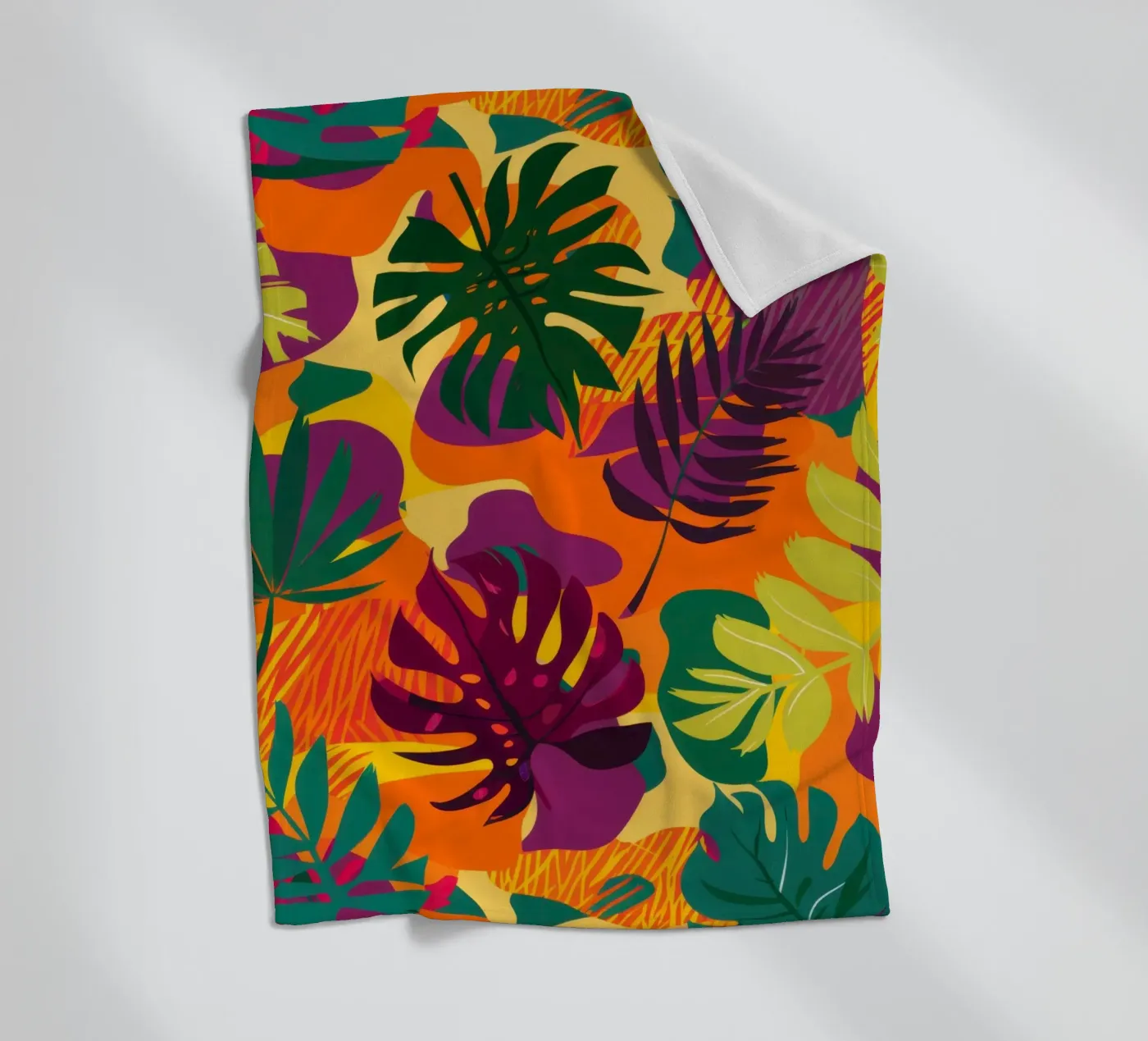 Vurig tropisch patroon fleecedeken van Line Fable