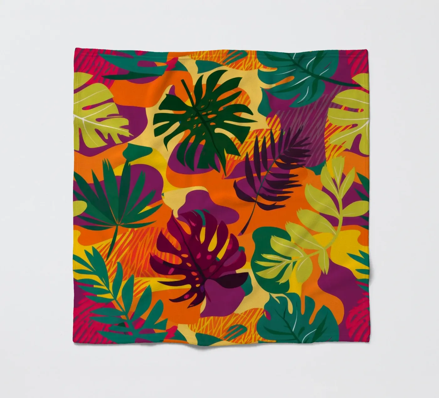 Vurig tropisch patroon fleecedeken van Line Fable