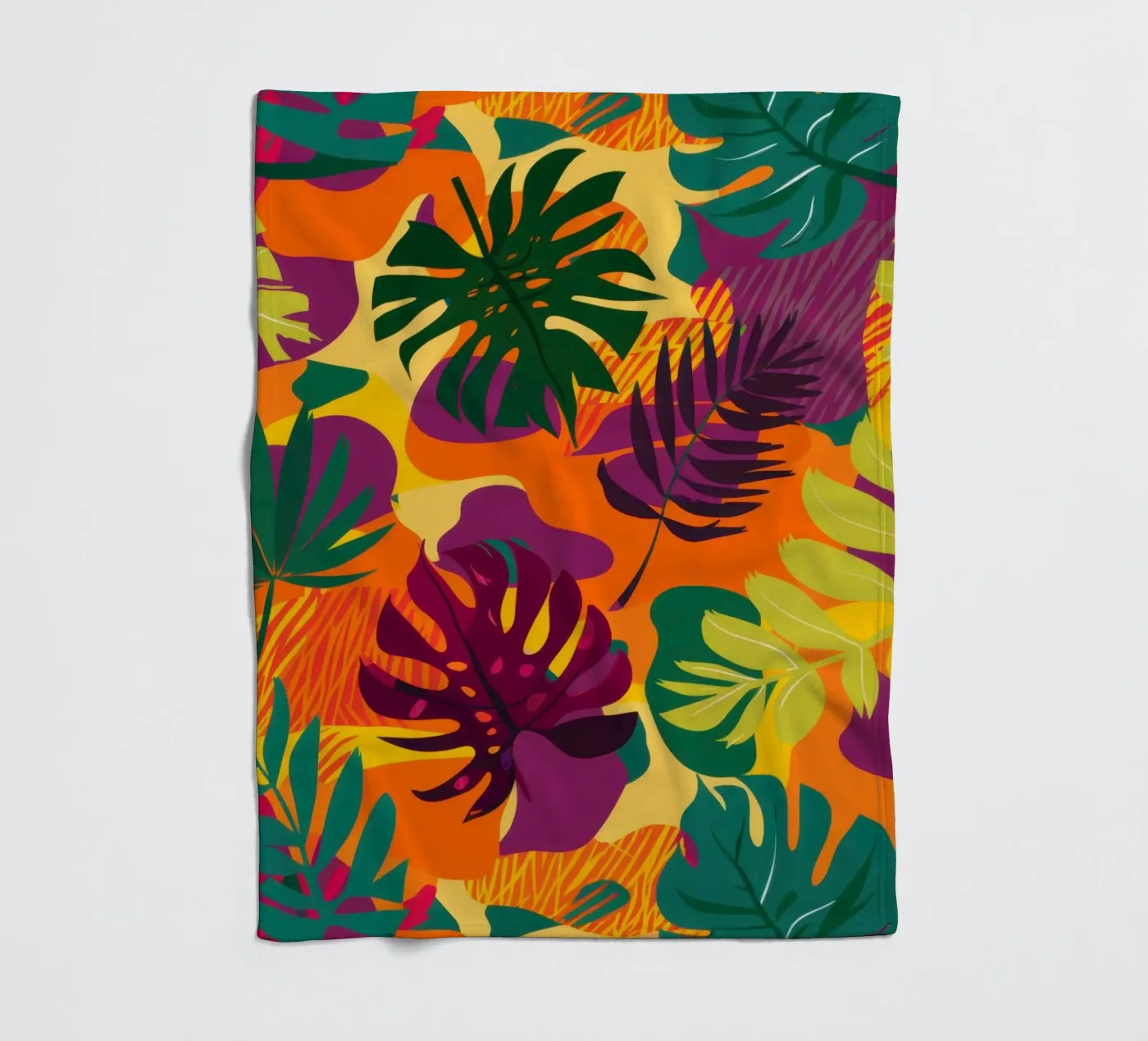 Vurig tropisch patroon fleecedeken van Line Fable
