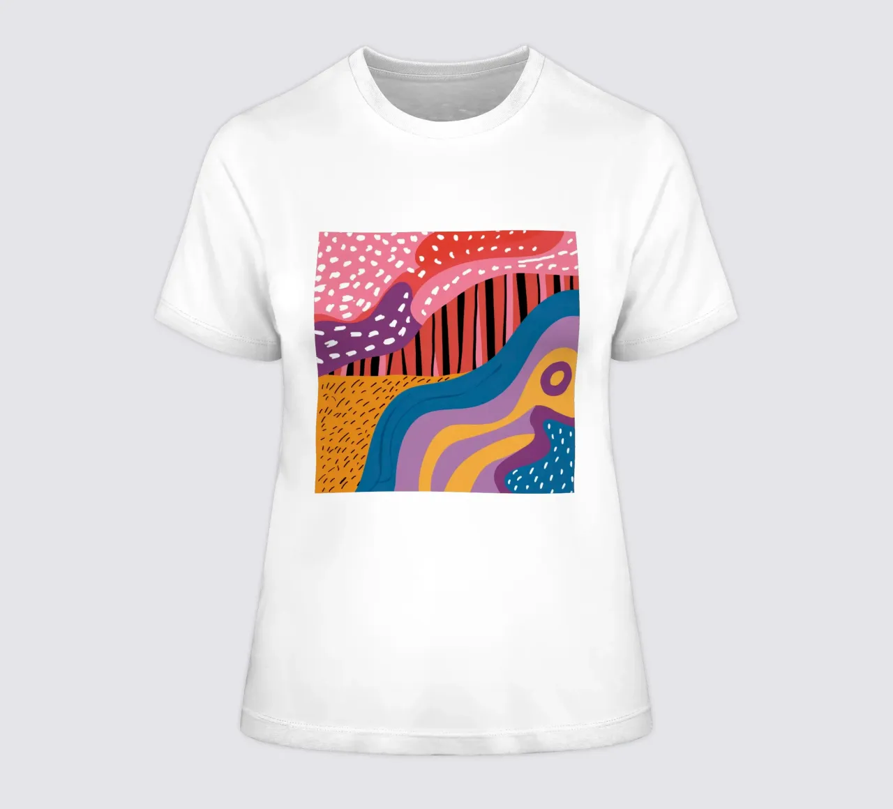 Wavy Abstract River women's fitted t-shirt by Lunar Valentina