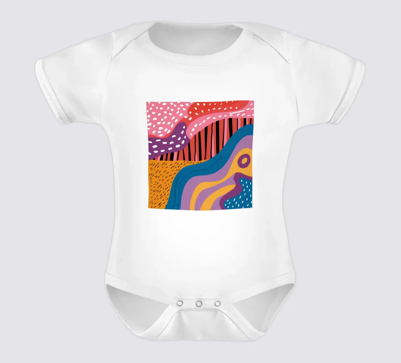 Golvende abstracte rivier babyrompertje korte mouwen van Lunar Valentina