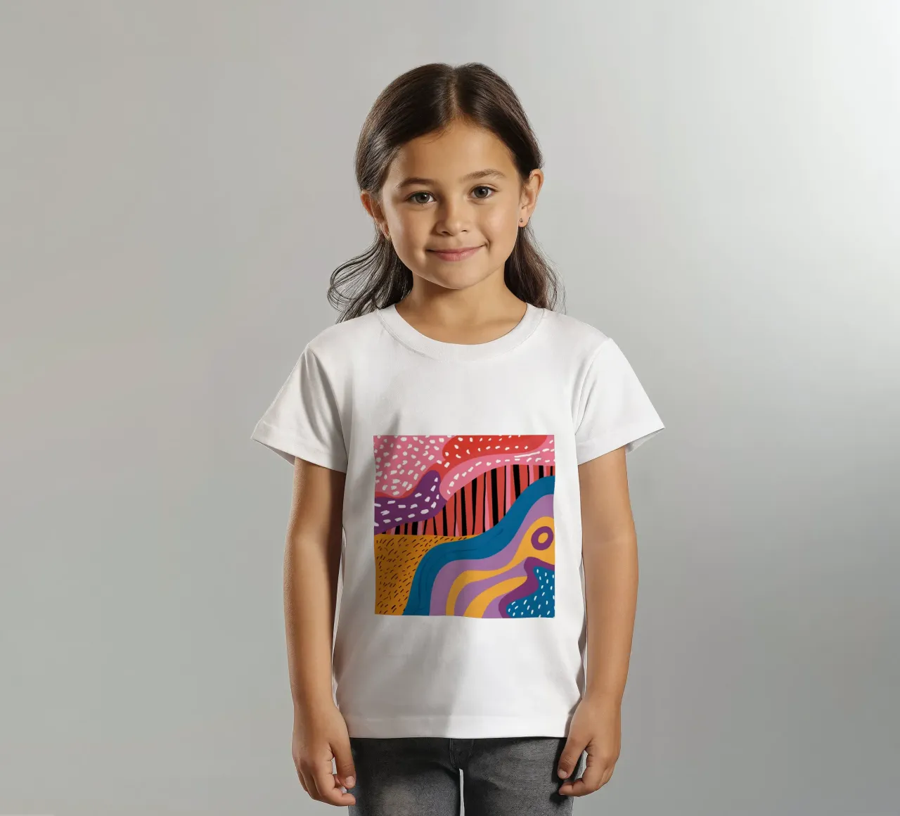 Gewellter abstrakter Fluss Kinder T-Shirt von Lunar Valentina