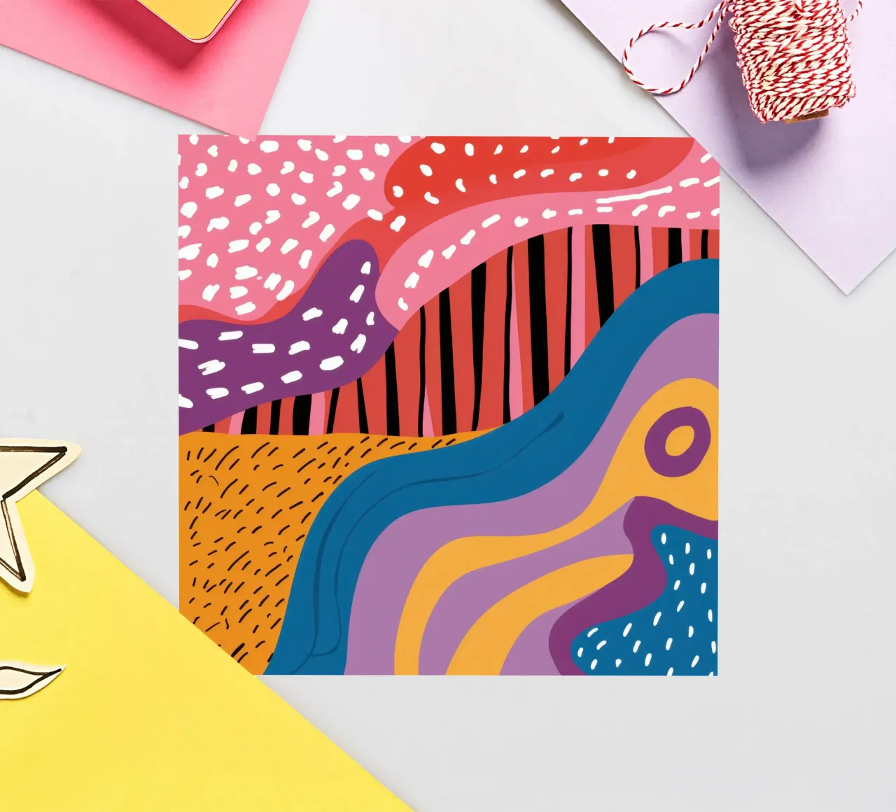 Wavy Abstract River sticker by Lunar Valentina
