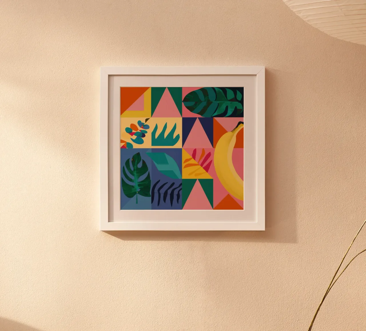 Banaan Abstracte Stilte poster van Obs Canvas